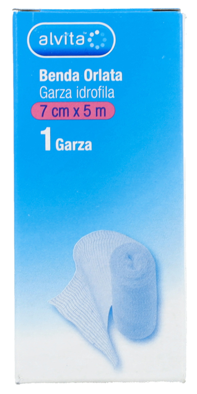BENDA ORLATA GARZA IDROFILA ALVITA 7X500CM - Farmaciacarpediem.it