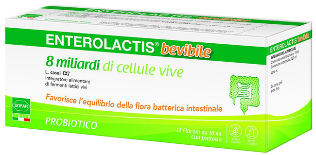 ENTEROLACTIS BEVIBILE 12 FLACONCINI DA 10 ML SOFAR - Farmaciacarpediem.it