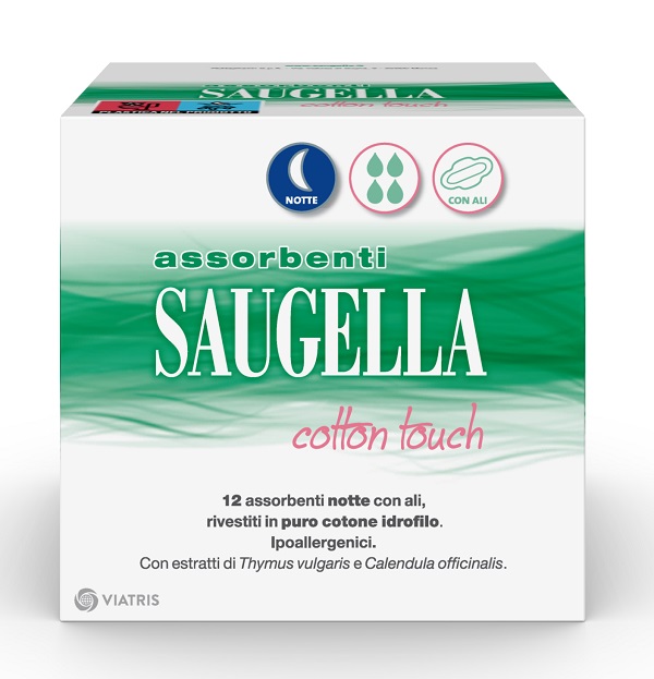 SAUGELLA COTTON TOUCH ASSORBENTI NOTTE 12 PEZZI - Farmaciacarpediem.it