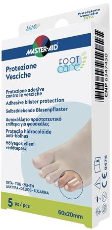 IDROCOLLOIDE MASTER-AID FOOTCARE VESCICHE DITA 60X20 MM 5 PEZZI A2 - Farmaciacarpediem.it
