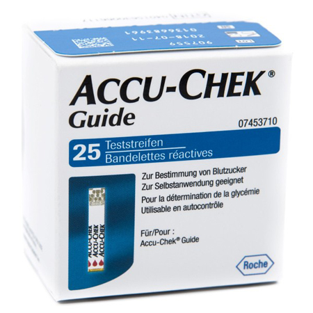 STRISCE MISURAZIONE GLICEMIA ACCU-CHEK GUIDE 25 PEZZI CONFEZIONE RETAIL - Farmaciacarpediem.it
