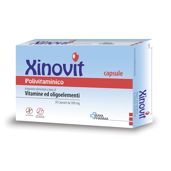 XINOVIT POLIVITAMINICO 30 CAPSULE DA 500 MG SENZA GLUTINE NATURALMENTE PRIVO DI LATTOSIO - Farmaciacarpediem.it