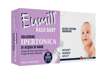 EUMILL NASO BABY SOLUZIONE IPERTONICA 20 CONTENITORI MONODOSE 5 ML - Farmaciacarpediem.it
