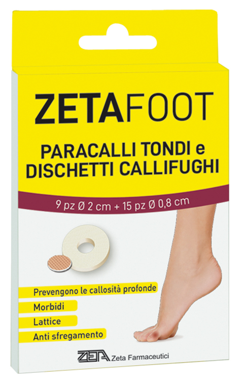 ZETAFOOT PARACALLO TONDO 9 PEZZI + DISCHETTO CALLIFUGO 15 PEZZI - Farmaciacarpediem.it