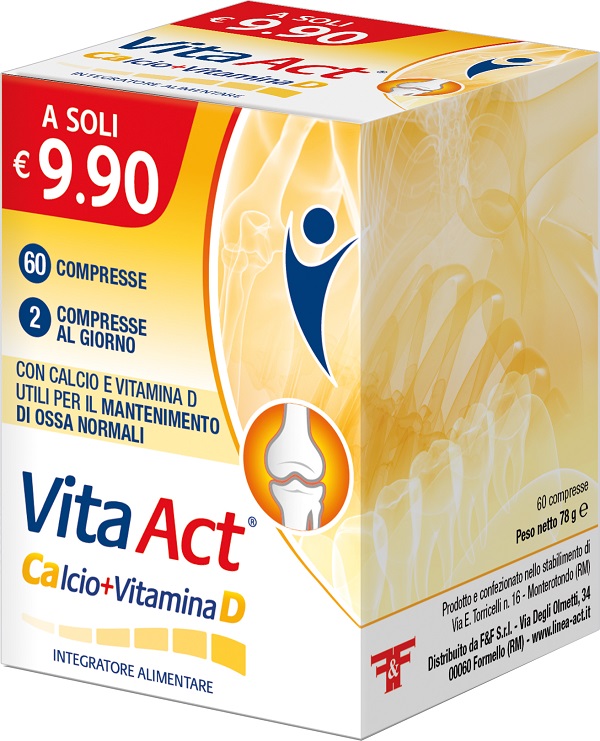 VITA ACT CALCIO + VITAMINA D 60 COMPRESSE - Farmaciacarpediem.it