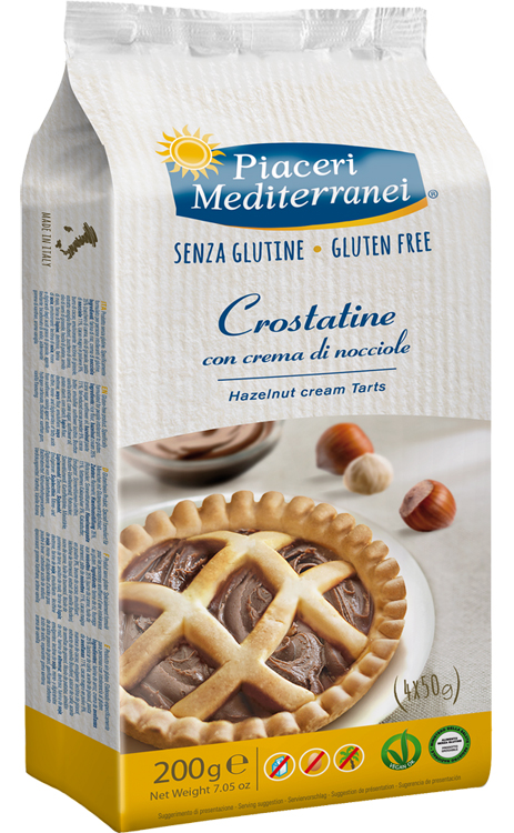 PIACERI MEDITERRANEI CROSTATINA CON CREMA DI NOCCIOLA 4 X 50 G - Farmaciacarpediem.it