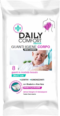 DAILY COMFORT SENIOR GUANTO DETERGENTE 8 PEZZI - Farmaciacarpediem.it