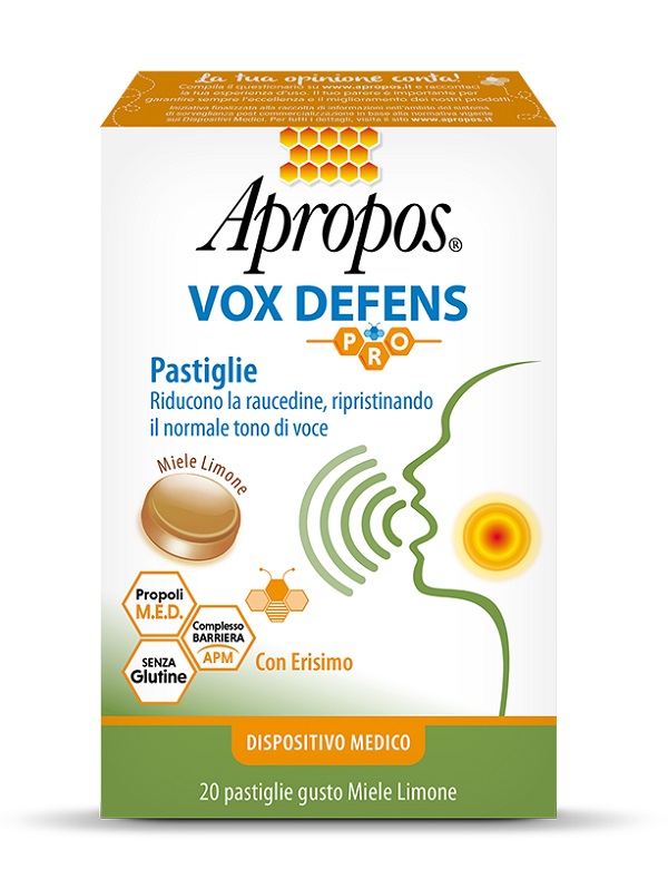 APROPOS VOX DEFENS PRO MIELE LIMONE 20 PASTIGLIE - Farmaciacarpediem.it