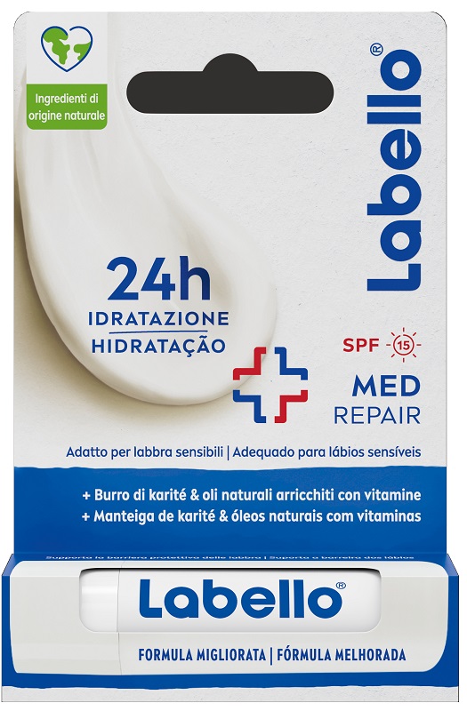 LABELLO MED REPAIR SPF15 24H IDRATAZIONE FONDENTE SULLE LABBRA 5,5 ML - Farmaciacarpediem.it