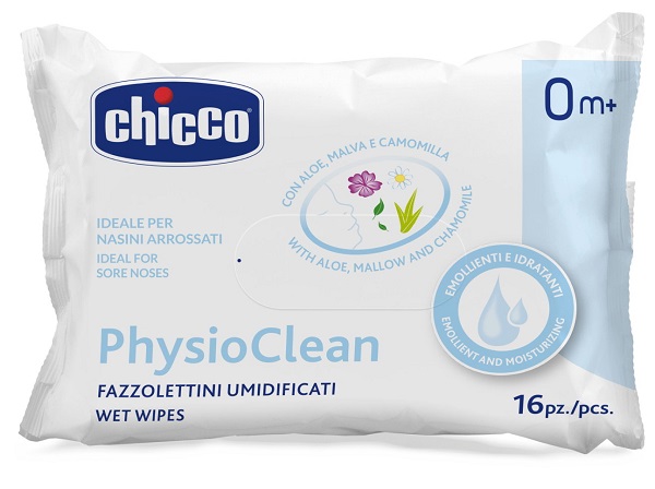 CHICCO FAZZOLETTINI UMIDIFICATI PHYSIOCLEAN 16 PEZZI - Farmaciacarpediem.it