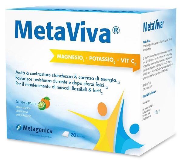 METAVIVA MAGNESIO POTASSIO VITAMINA C 20 BUSTINE - Farmaciacarpediem.it