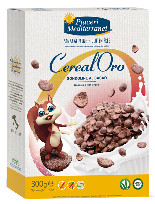 PIACERI MEDITERRANEI CEREALORO GONDOLINE CACAO 300 G - Farmaciacarpediem.it
