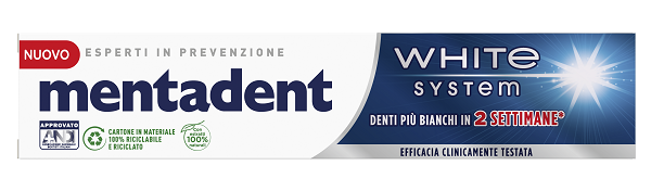 MENTADENT WHITE SYSTEM 75 ML - Farmaciacarpediem.it