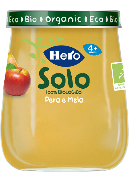 HERO SOLO OMOGENEIZZATO PERA MELA 100% BIO 120 G - Farmaciacarpediem.it