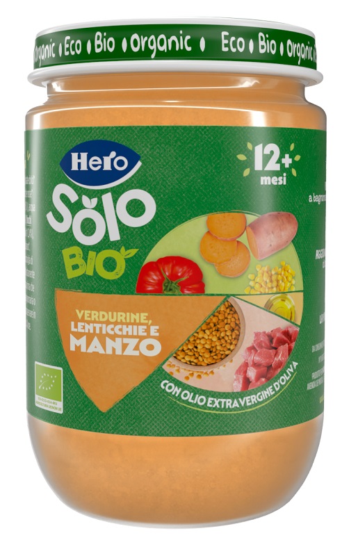 HERO SOLO OMOGENEIZZATO VERDURINE LENTICCHIE MANZO 100% BIO 190 G - Farmaciacarpediem.it