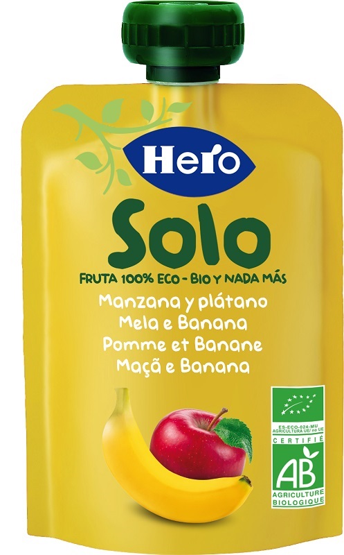HERO SOLO FRUTTA FRULLATA 100% BIO MELA/BANANA 100 G - Farmaciacarpediem.it
