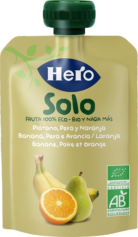 HERO SOLO FRUTTA FRULLATA 100% BIO BANANA PERA ARANCIA 100 G - Farmaciacarpediem.it