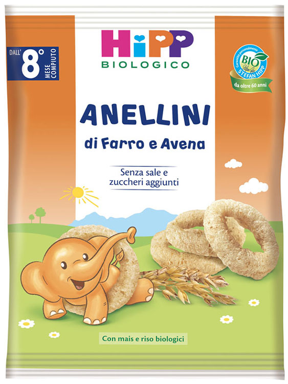 HIPP BIO ANELLINI FARRO AVENA 30 G - Farmaciacarpediem.it