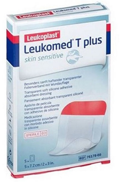 LEUKOMED T PLUS SKIN SENSITIVE MEDICAZIONE POST-OPERATORIA TRASPARENTE IMPERMEABILE CON MASSA ADESIVA AL SILICONE 5X7,2CM 5 PEZZI - Farmaciacarpediem.it