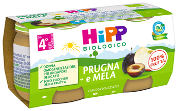 HIPP BIO OMOGENEIZZATO PRUGNA E MELA 2 X 80 G - Farmaciacarpediem.it
