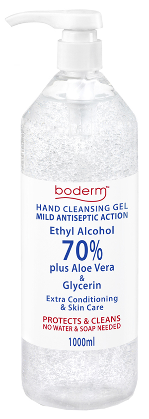 BODERM HAND CLEANSING GEL 70% 1 LITRO CON DISPENSER - Farmaciacarpediem.it