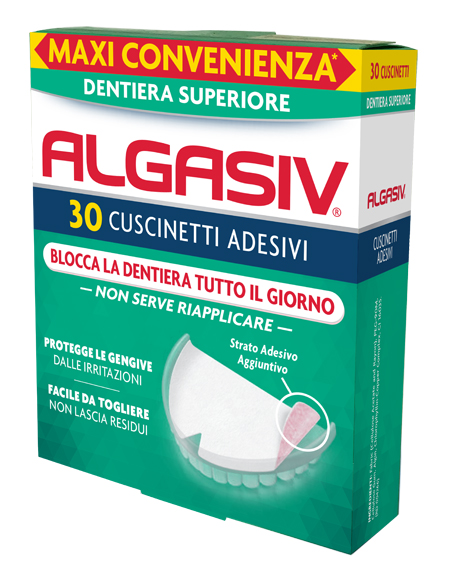 ALGASIV ADESIVO PER PROTESI DENTARIA SUPERIORE 30 PEZZI - Farmaciacarpediem.it