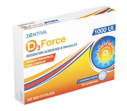 D3 FORCE ZENTIVA 1000UI 60 COMPRESSE - Farmaciacarpediem.it