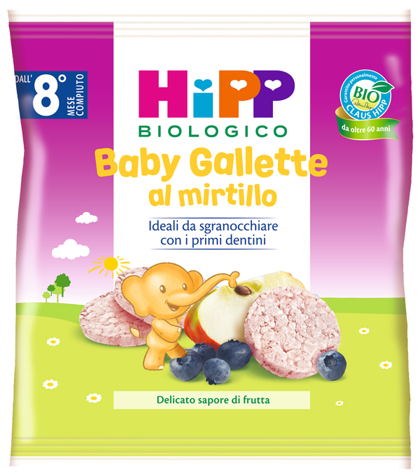 HIPP BABY GALLETTE DI RISO AL MIRTILLO 30 G - Farmaciacarpediem.it