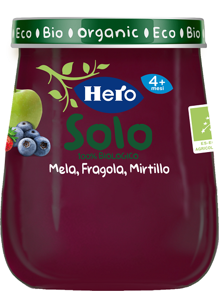 HERO BABY SOLO OMOGENEIZZATO MELA FRAGOLA MIRTILLO 120 G - Farmaciacarpediem.it