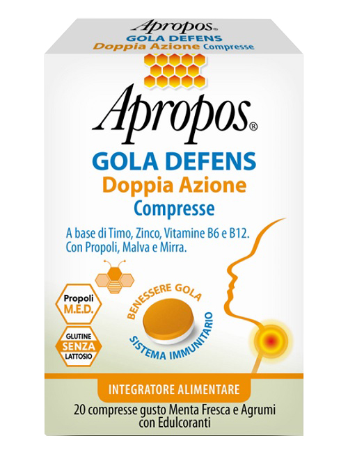 APROPOS GOLA DEFENS DOPPIA AZIONE 20 COMPRESSE - Farmaciacarpediem.it