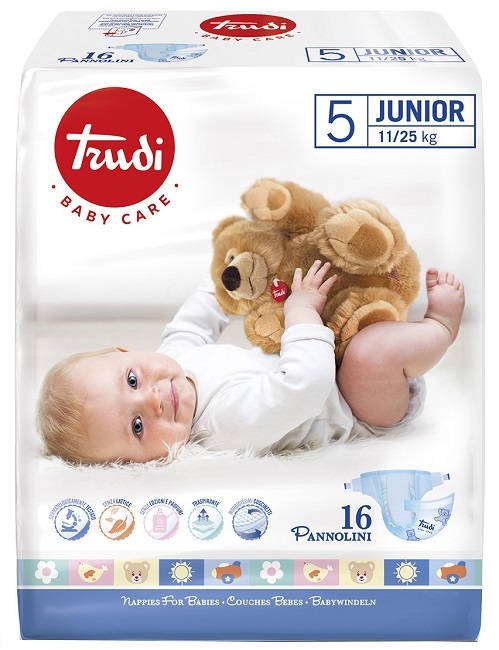 TRUDI BABY CARE PANNOLINO BAMBINI JUNIOR 11/25 KG 16 PEZZI - Farmaciacarpediem.it