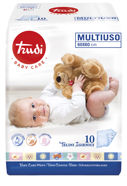 TRUDI BABY CARE TELINI MULTIUSO 60X60 CM 10 PEZZI - Farmaciacarpediem.it