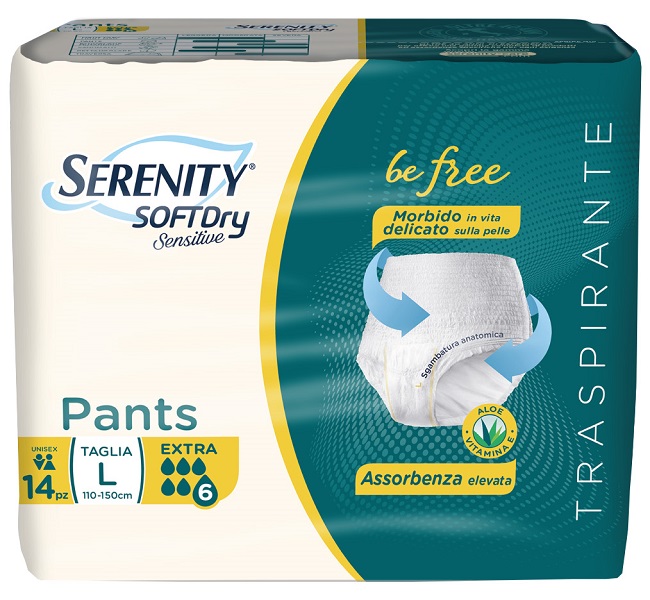 SERENITY PANTS SD SENSITIVE BE FREE EXTRA L 14 PEZZI - Farmaciacarpediem.it