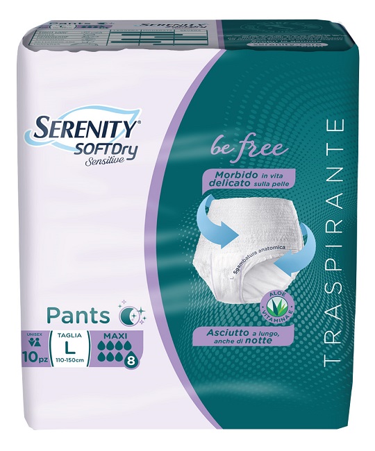 SERENITY PANTS SD SENSITIVE BE FREE MAXI L 10 PEZZI - Farmaciacarpediem.it