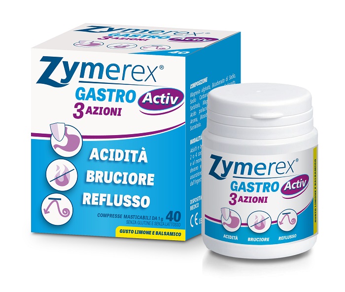 ZYMEREX GASTRO ACTIV 3 AZIONI 40 COMPRESSE MASTICABILI - Farmaciacarpediem.it