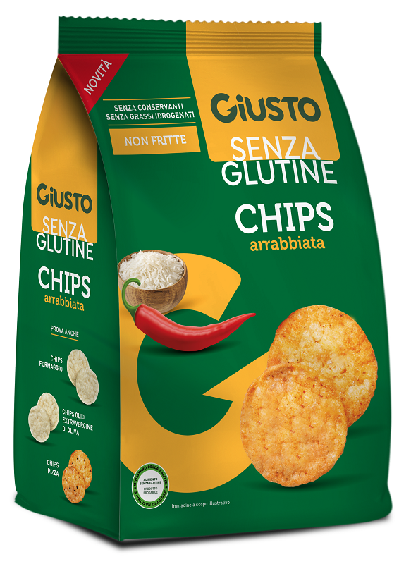 GIUSTO SENZA GLUTINE CHIPS ARRABBIATA 40 G - Farmaciacarpediem.it
