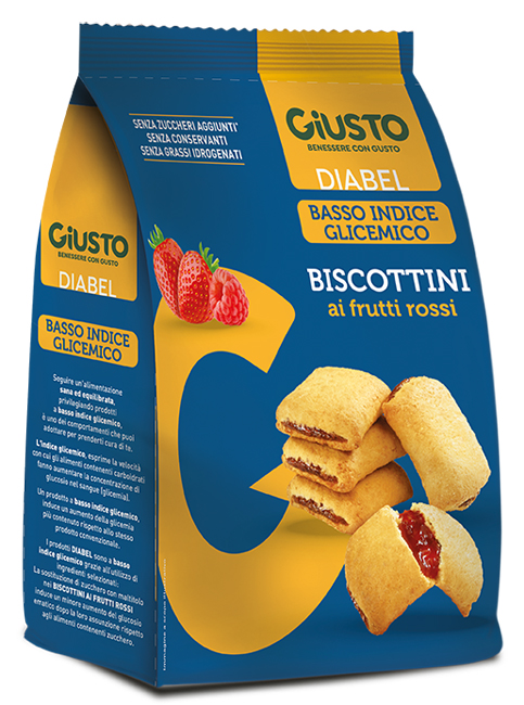 GIUSTO DIABEL BISCOTTINI FRUTTI ROSSI 250 G - Farmaciacarpediem.it