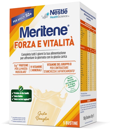 MERITENE FORZA E VITALITA' VANIGLIA 5 BUSTINE DA 30 G - Farmaciacarpediem.it